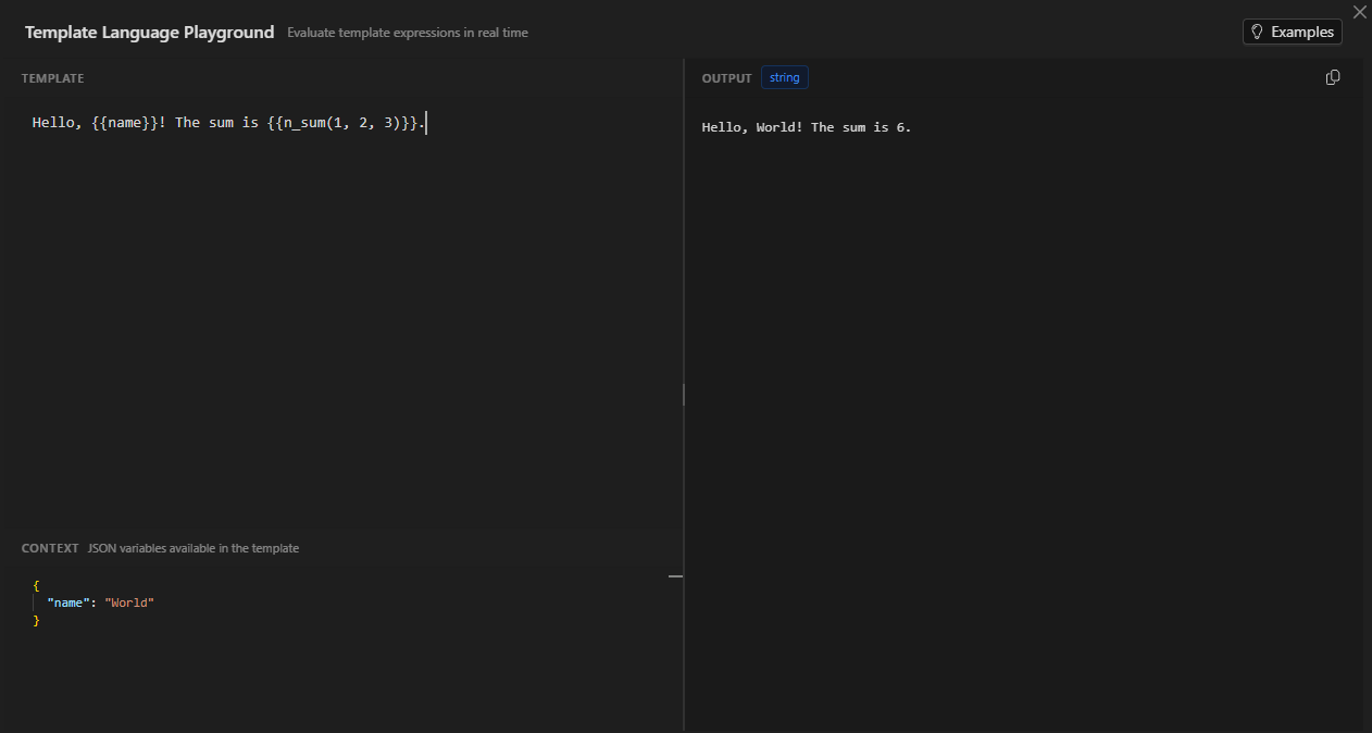 Template Language Playground