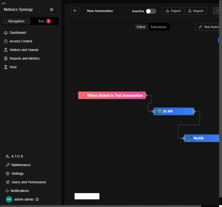 Canvas con nodo MySQL