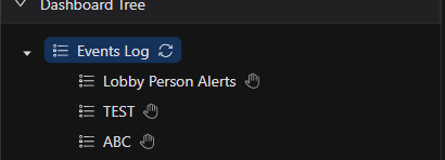 El log nuevo en el árbol del dashboard