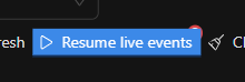 Resume button with the counter of pending events