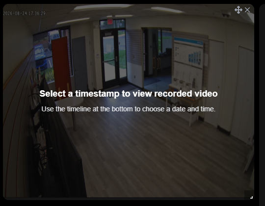 Panel in playback mode, waiting for a time to be selected