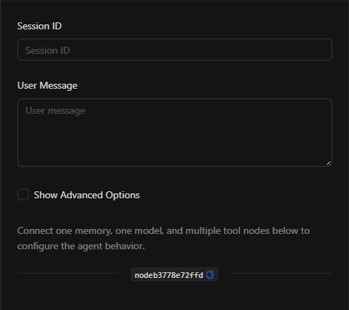 Configuración vacía del nodo Agente