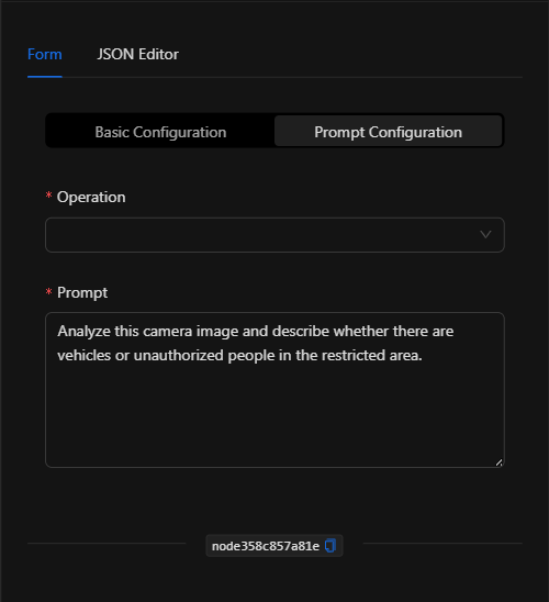 Configuración del prompt del nodo Claude