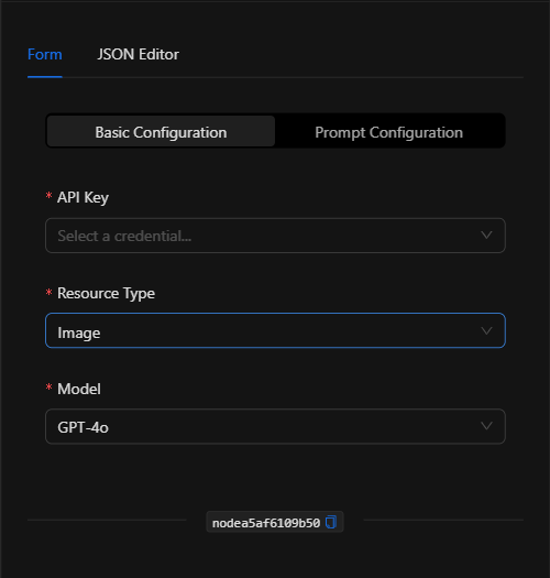 Configuración básica del nodo GPT con recurso Imagen