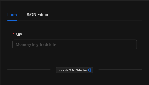 Configuración vacía del nodo Eliminar Memoria