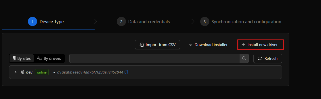 Ventana Add Integration abriendo en la lista de Sites