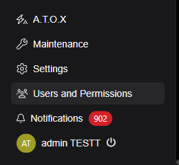 Users and Permissions entry in the sidebar