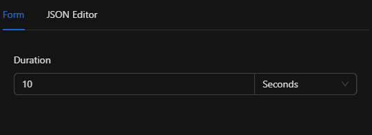 Formulario de configuración del nodo Wait